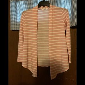 Pink and White Striped Cardigan Size Small